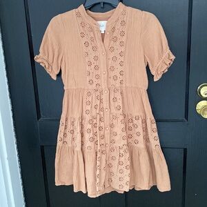 Salt Roolee Tan Button-Down Dress Girls size 13-14 years old